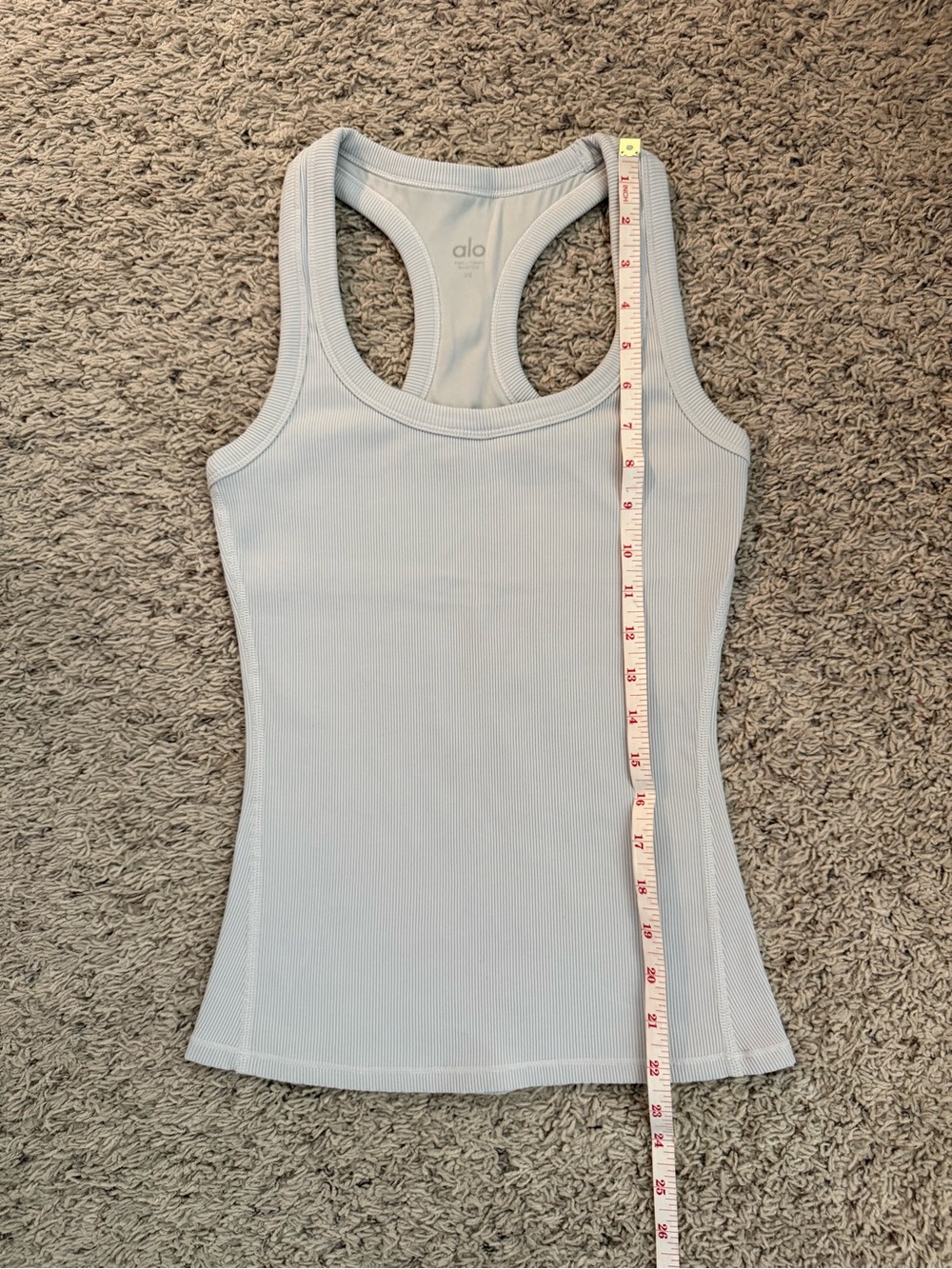 Alo Yoga Light Gray Ribbed  Tank Top XS - Picture 5 of 6